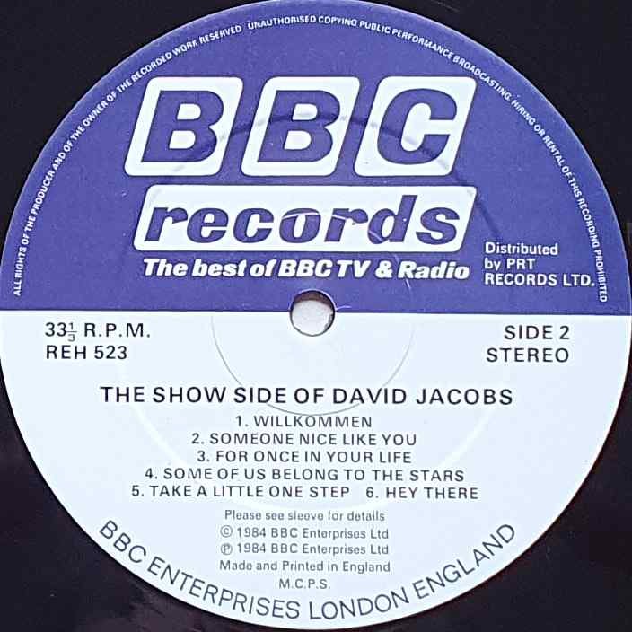 REH 523 The show side of David Jacobs David Jacobs from the BBC records and Tapes library Label